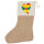 Weihnachtsstrumpf Grenada Flagge Herz Beige Jute