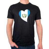 Herren T-Shirt Guatemala Flagge Herz