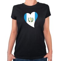 Damen T-Shirt Guatemala Flagge Herz