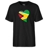 Herren T-Shirt Guyana Flagge Herz