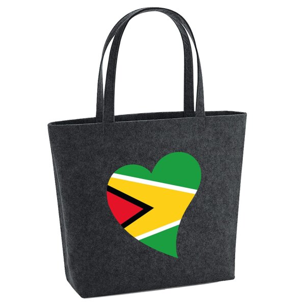 Filzshopper Guyana Flagge Herz, 22 Liter