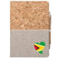 Notizbuch A5 Guyana Flagge Herz 80 Blatt inkl....