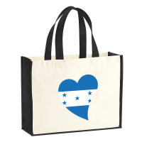 Jutetasche Honduras Flagge Herz 21 Liter Black