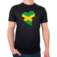 Herren T-Shirt Jamaika Flagge Herz