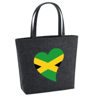 Filzshopper Jamaika Flagge Herz, 22 Liter