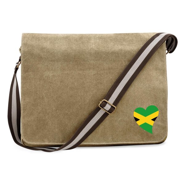 Umhängetasche Jamaika Flagge Herz 14 Liter