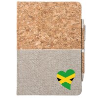 Notizbuch A5 Jamaika Flagge Herz 80 Blatt inkl....