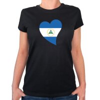 Damen T-Shirt Nicaragua Flagge Herz