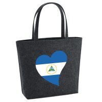 Filzshopper Nicaragua Flagge Herz, 22 Liter