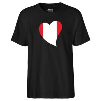 Herren T-Shirt Peru Flagge Herz
