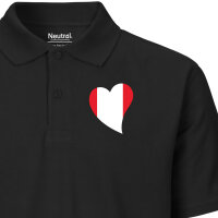 Damen Polo Shirt Peru Flagge Herz