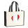 Jutetasche Peru Flagge Herz 21 Liter Black