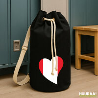 Seesack Peru Flagge Herz 20 Liter Black