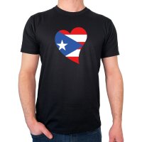 Herren T-Shirt Puerto Rico Flagge Herz
