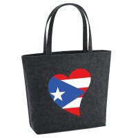 Filzshopper Puerto Rico Flagge Herz, 22 Liter