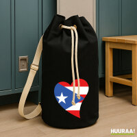 Seesack Puerto Rico Flagge Herz 20 Liter Black