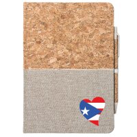 Notizbuch A5 Puerto Rico Flagge Herz 80 Blatt inkl....