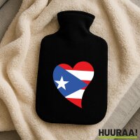 W&auml;rmflasche Puerto Rico Flagge Herz