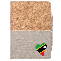 Notizbuch A5 St. Kitts und Nevis Flagge Herz 80 Blatt...