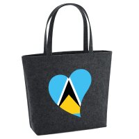 Filzshopper St. Lucia Flagge Herz, 22 Liter