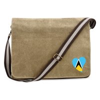 Umh&auml;ngetasche St. Lucia Flagge Herz 14 Liter