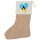 Weihnachtsstrumpf St. Lucia Flagge Herz Beige Jute