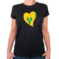 Damen T-Shirt St. Vincent und die Grenadinen Flagge Herz