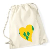 Turnbeutel St. Vincent und die Grenadinen Flagge Herz 12 Liter