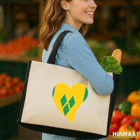Jutetasche St. Vincent und die Grenadinen Flagge Herz 21...