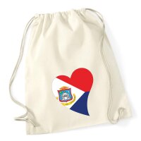 Turnbeutel Sint Maarten Flagge Herz 12 Liter
