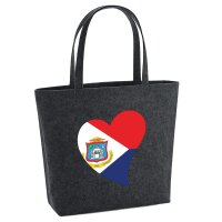 Filzshopper Sint Maarten Flagge Herz, 22 Liter