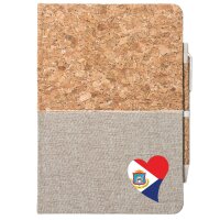 Notizbuch A5 Sint Maarten Flagge Herz 80 Blatt inkl....