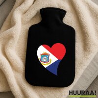 W&auml;rmflasche Sint Maarten Flagge Herz
