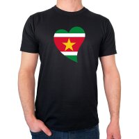 Herren T-Shirt Surinam Flagge Herz