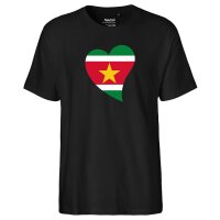 Herren T-Shirt Surinam Flagge Herz