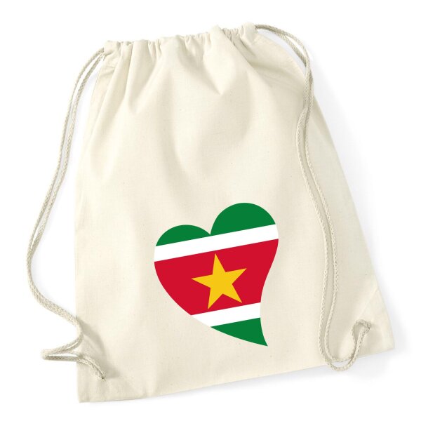 Turnbeutel Surinam Flagge Herz 12 Liter