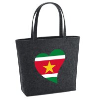 Filzshopper Surinam Flagge Herz, 22 Liter