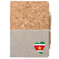 Notizbuch A5 Surinam Flagge Herz 80 Blatt inkl....