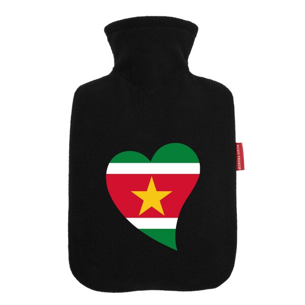 Wärmflasche Surinam Flagge Herz