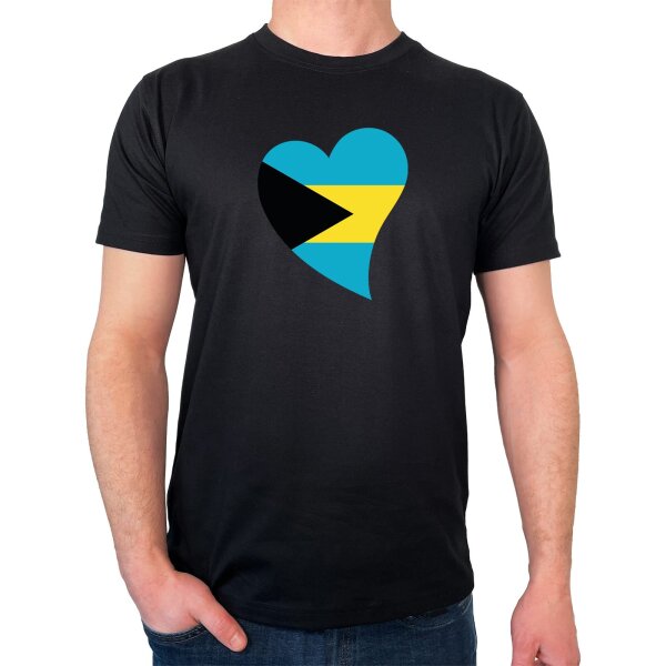 Herren T-Shirt Die Bahamas Flagge Herz