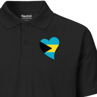 Damen Polo Shirt Die Bahamas Flagge Herz