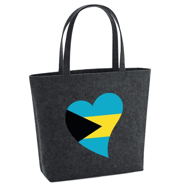Filzshopper Die Bahamas Flagge Herz, 22 Liter