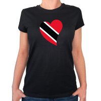 Damen T-Shirt Trinidad und Tobago Flagge Herz