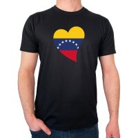 Herren T-Shirt Venezuela Flagge Herz
