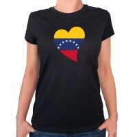 Damen T-Shirt Venezuela Flagge Herz