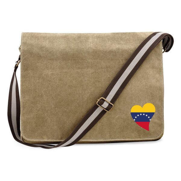 Umhängetasche Venezuela Flagge Herz 14 Liter