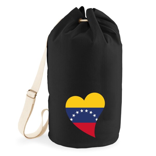 Seesack Venezuela Flagge Herz 20 Liter Black