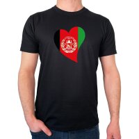 Herren T-Shirt Afghanistan Flagge Herz