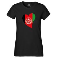Damen T-Shirt Afghanistan Flagge Herz