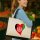 Jutetasche Afghanistan Flagge Herz 21 Liter Black